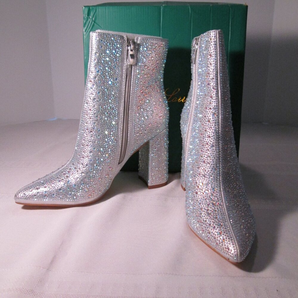 Laureen Lorriane Silver Sparkle Jam Boots Sz 6.5 NIB